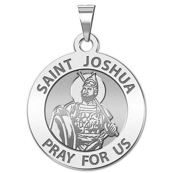 Saint Joshua Religious Medal - 1 Inch Size of a Quarter -Sterling Silver