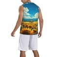 thumbnail image 2 of Xecao Field Bicycle Young Sunflower print basketball shirt for both men and women, a unisex basketball jersey perfect for theme parties-Small, 2 of 6
