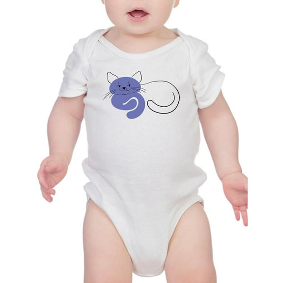 Very Peri Lineart Cat Bodysuit Infant -Image by Shutterstock,  Newborn