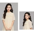 thumbnail image 5 of Tween Girls Lace Swiss Dot Midi Dress A-Line Church Dress Beige Short Puff Sleeve Ruffled Hem Kids Girls Size 8-14,Size 13 T, 5 of 9