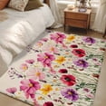 thumbnail image 4 of 3'x5' Area Rugs, Spring Flowers Indoor Outdoor Area Rug for Living Room Bedroom, Vintage Botanical Garden Florals Herbs Washable Bathroom Rugs Kitchen Floor Carpet Mats Home Decor Aesthetic, 4 of 8