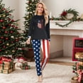thumbnail image 2 of 250 Anniversary Usa Family Pajamas Matching Sets, USA Patriotic Black Red Halloween Family Pajamas Soft Long Sleeve Sleepwear for Men and Women, 2 of 5