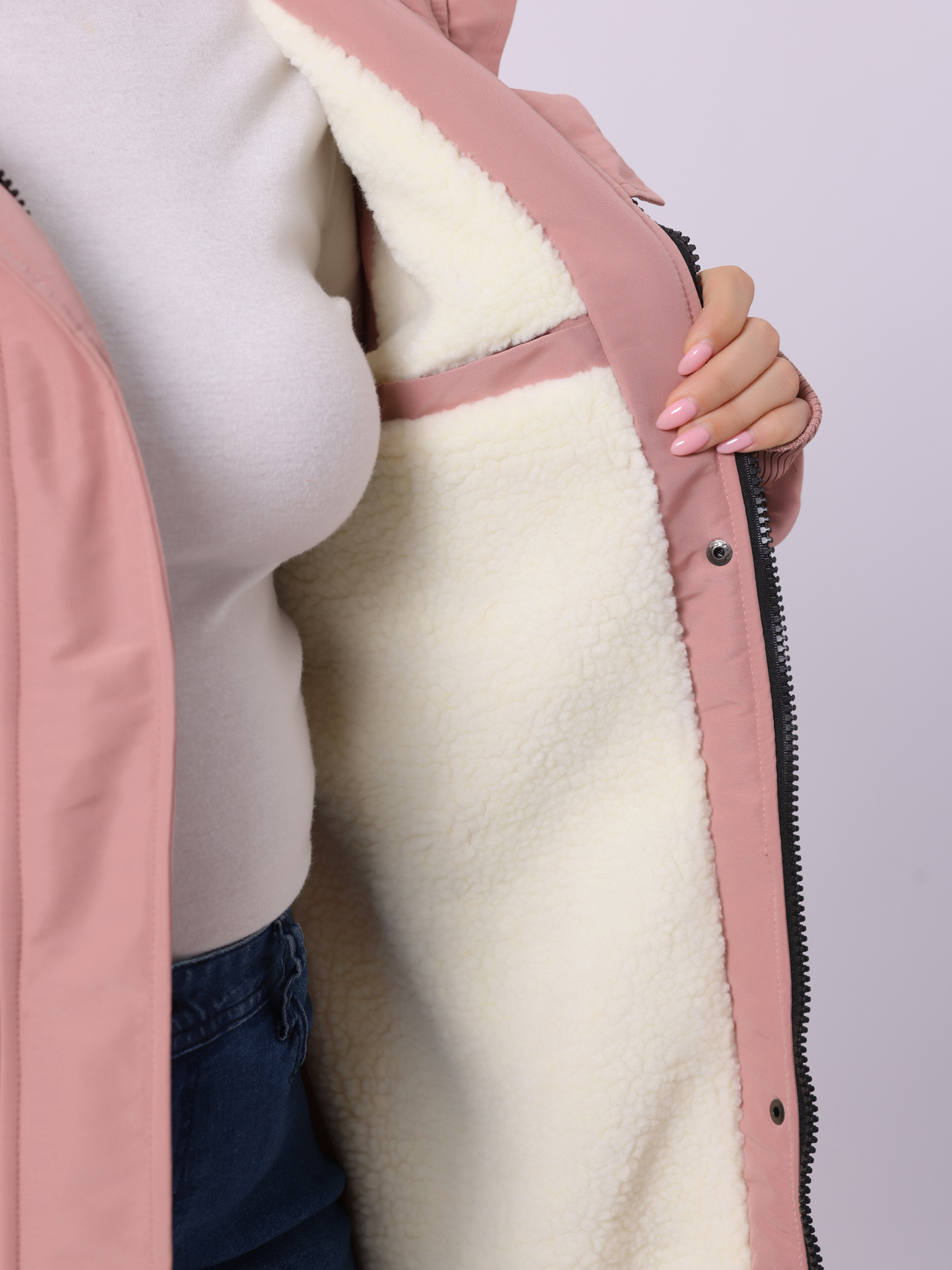 DARING DIVA Women's Plus Size Faux Lamb Fur Leather Button Down Hoodie Coat 2X Pink
