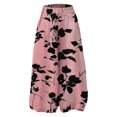 thumbnail image 4 of Boho Floral Palazzo Pants - Women's High Waist Flowy Beach Trousers, Summer Wide Leg Casual Pants | Yubnlvae (Pink | 3XL), 4 of 4