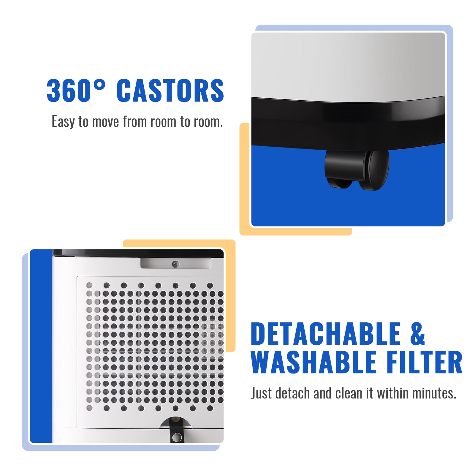Dehumidifiers 9 Pints Max for 1000 Sq ft for Basements with Drain Hose, 24Timer, New