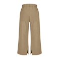 thumbnail image 6 of FENGGHAO Women's Casual Pants Front Style Back Elastic Waist Wide Leg Crop Pants Loose Fit 7/8 Length Trousers For & Daily Wear, 6 of 6