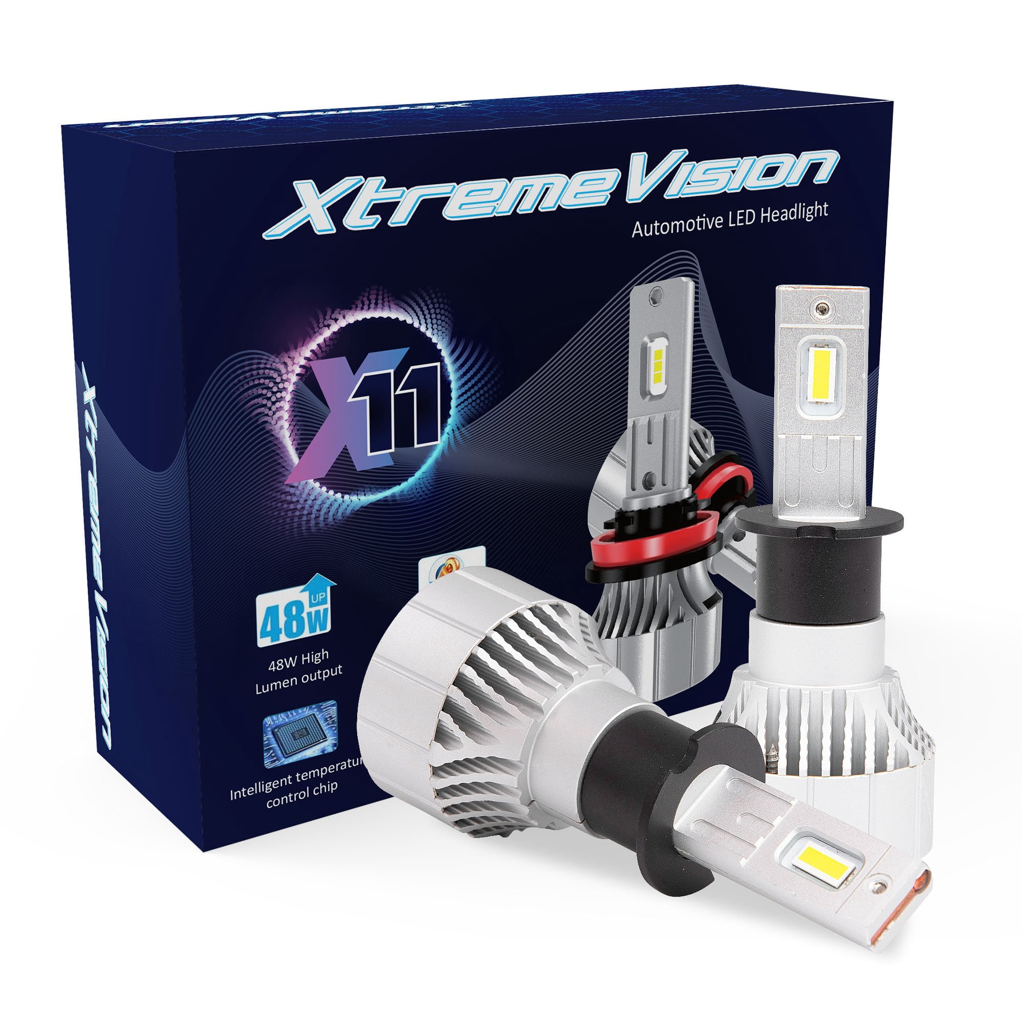 Xtremevision X11 H11 LED Headlight Bulbs 6000K Xenon White, 9000