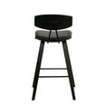 thumbnail image 2 of Armen Living Fox 25.5" Seat Height Black Faux Leather and Black Wood Mid-Century Modern Bar Stool, 2 of 7