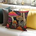 thumbnail image 3 of SHANXI Spring Throw Pillow Covers Square Botanical Flower Abstract Bohemian Mushroom Artistic Neutral red Orange Velvet Comfortable Decorative Couch 24x24in, 3 of 5