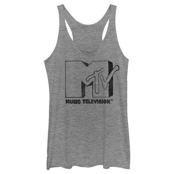 Women's MTV DIY Logo  Racerback Tank Top Gray Heather Medium