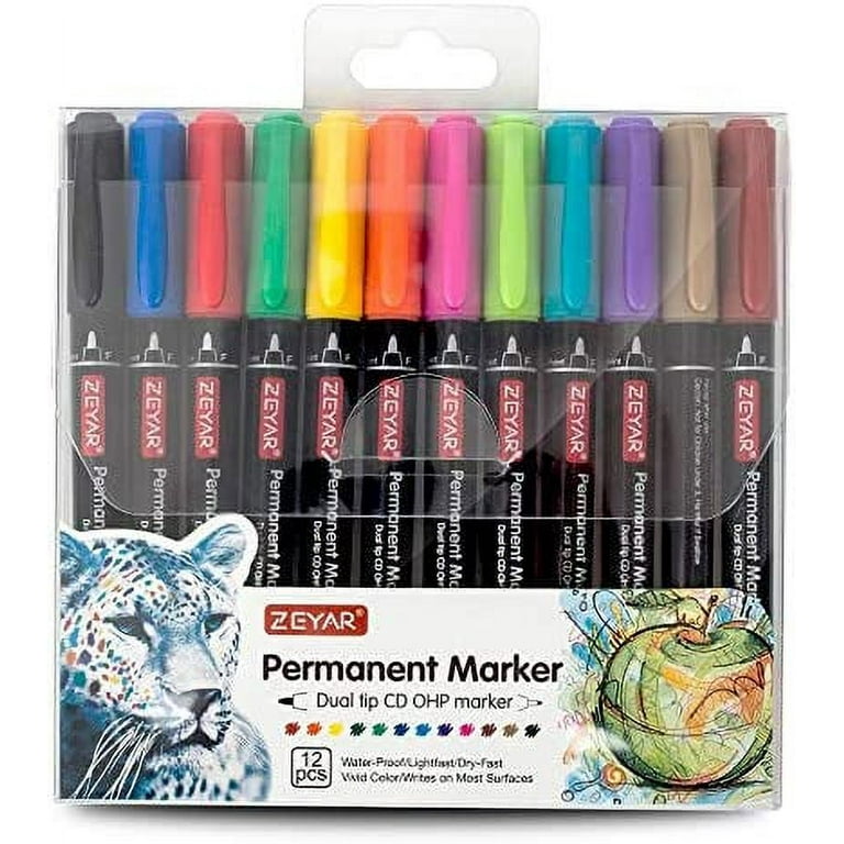 ZEYAR Dual Tip Acrylic Paint Pen Metallic Colors, Board and Extra