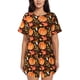 thumbnail image 1 of Fotbe Autumn Pumpkin Conjunto de Pijama Estampado para Mujer, 2 Piezas, Ropa de Dormir con Camiseta de Manga Corta y Shorts Suaves-XX-Large, 1 of 6