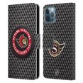 thumbnail image 1 of Head Case Designs Officially Licensed NHL Ottawa Senators Puck Texture Leather Book Wallet Case Cover Compatible with Apple iPhone 12 / iPhone 12 Pro, 1 of 6