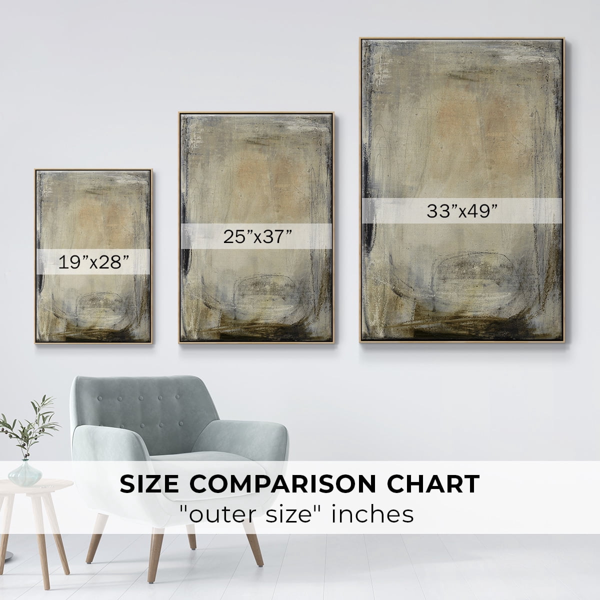 This is the Picture Framed Premium Gallery Wrapped Canvas - Ready to Hang - 27 x 41 - Natural Wood Floating Frame