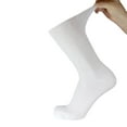 thumbnail image 3 of 12 Pairs of Premium Cotton Loose Top Diabetic Neuropathy Crew Socks (White, Sock Size 9-11, Fits men size 8.5 - 10), 3 of 6