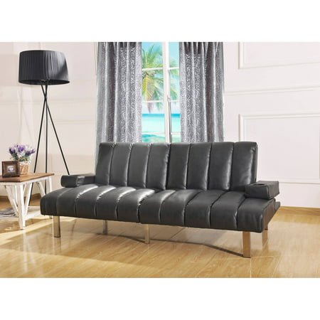 Mainstays Theater Futon with Armrests & Cupholders