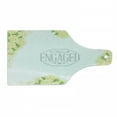thumbnail image 1 of Engagement Party Cutting Board, We Are Engaged Announcement with Roses and Leaves Celebration Print, Tempered Glass Cutting and Serving Board, Wine Bottle Shape, Yellow and Green, by Ambesonne, 1 of 1