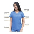 thumbnail image 3 of Adar Pro Heather Movement Booster Scrub Set For Women - Sweetheart V-Neck Scrub Top & Yoga Jogger Scrub Pants - P9400H - Heather French Blue - XS, 3 of 7