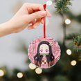 thumbnail image 6 of Kamado Nezuko Christmas Round Ornament Glass Circular Pendant Smooth Hanging Decoration for Home, Office & Christmas Tree, 6 of 8