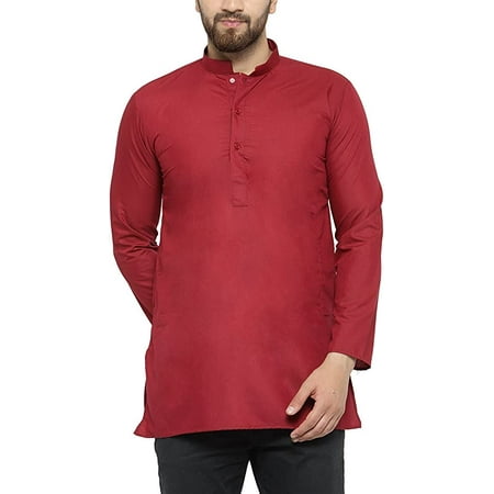 

Royal Men s Cotton Blend Straigh Kurta Red