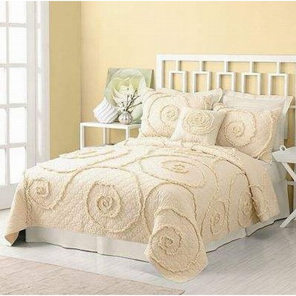 Sonoma Twin Quilt Sham Set Creamy Ivory With Ruffles Bed Cover Bedspread Walmart Com Walmart Com