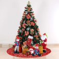 thumbnail image 3 of BadPiggies Christmas Tree Skirt, 48 inches Snowflake Xmas Tree Mat and Stockings for Halloween Christmas Party Decorations (Red), 3 of 8