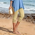 thumbnail image 4 of Guluxicc Women's Cropped Pants Elastic Waist Relaxed Summer Casual Capris for Everyday Wear, 4 of 9