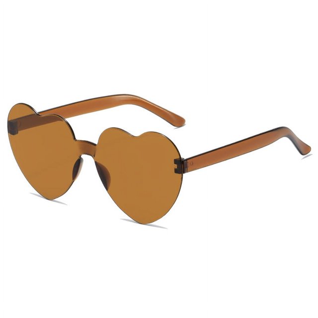 Gafas de sol de amor de color gelatina transparente Gafas de sol de corazón de melocotón para hombres y mujeres Gafas de sol de una sola pieza en forma de corazón europeas y americanas