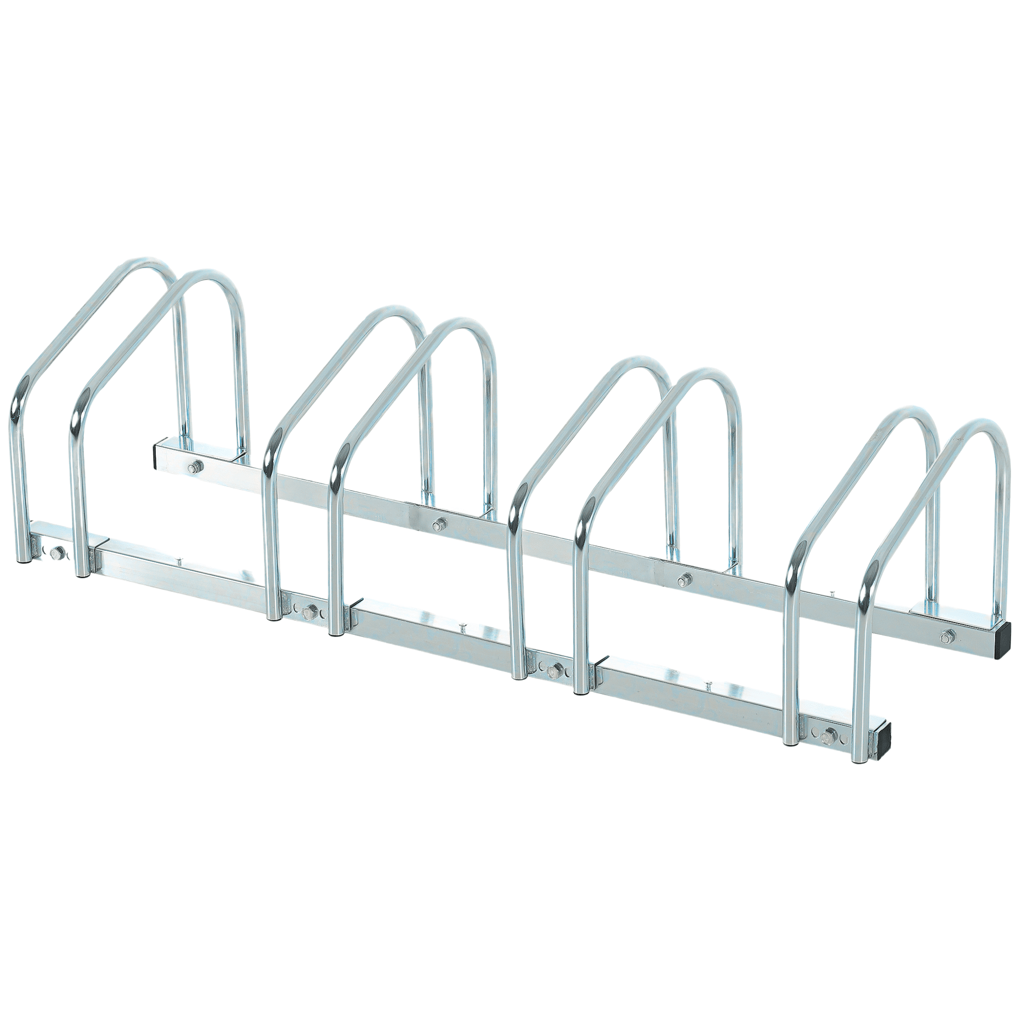 HOMCOM 5-Bike Bicycle Floor Parking Rack Cycling Storage Stand Silver