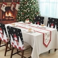 thumbnail image 4 of Christmas Red Snowman Chair Covers Set of 1 White Pine Tree Xmas Balls Snow Black Chair Back Covers Stretch Removable Washable Slipcovers Protector for Dining Room Kitchen Party Decor, 4 of 5