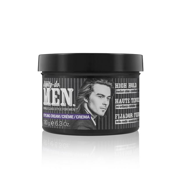 dippity-do MEN Hair Styling Cream Conditioning and strengthening for thick, curly hair with natural grooming ingredients including Coconut Oil, Aloe Vera, to keep moisture in check and maintain a re-w