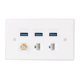 thumbnail image 5 of Panel Placa de Pared Blanco para RCA + 3 Puertos USB 2.0 + 2 Puertos CAT6 con Módulo, 5 of 8