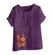 thumbnail image 4 of Camisetas de Manga Corta para las Mujeres Impreso Botón de Manga Corta Camiseta Blusa Poliéster, Ropa Casual Mirar Superior para las Mujeres, 4 of 4