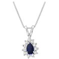 thumbnail image 1 of 0.35 Ct. Diamond And Sapphire Pendant In 14K Gold, 1 of 1