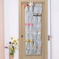 thumbnail image 3 of AUQ Purse Organizer for Closet,Door-Hanging Design Door Organizer Hanging,Hanging Behind Doors Hanging Closet Organizer,Light Gray,45*150cm,Oxford cloth, 3 of 4