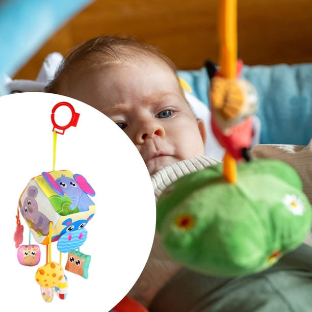Juguete colgante para cochecito,Móvil de cuna para bebé con cuerda para tirar,habilidades motoras chirriantes,Juguete colgante para cochecito con pinza y reconocimiento de Estilo B