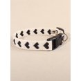 thumbnail image 1 of 1pc Heart Pattern Woven Thin & Soft Pet Collar, Suitable For Cats And Small Dogs (Not For Large Dogs), 1 of 4