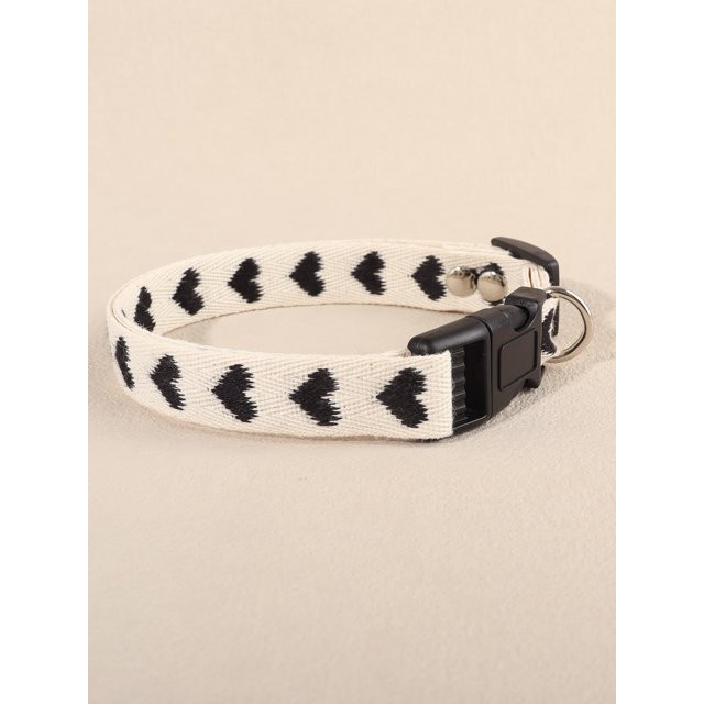 1pc Heart Pattern Woven Thin & Soft Pet Collar, Suitable For Cats And Small Dogs (Not For Large Dogs)