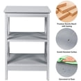 thumbnail image 6 of Topcobe 3-Tier X-Design Nightstands with Storage Shelves, Small End Table Sofa Table for Living Room Bedroom, Gray, 6 of 8