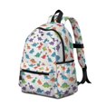 thumbnail image 2 of White Dinosaurs Colorful Species Pattern Cute School Backpack with Padded Back and Adjustable Shoulder Straps 13.4"x11"x4.7", 2 of 5