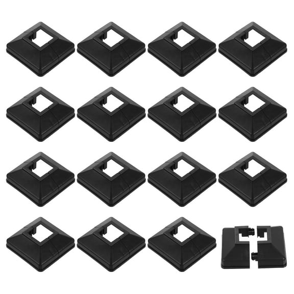 Uxcell Post Skirt, 16pack 32x32mm/1.26"x1.26" Plastic Split Style Post Base Cover Trim Skirt for Fence Stair Handrail Railing Porch, 85x85mm/3.35"x3.35"(Overall)
