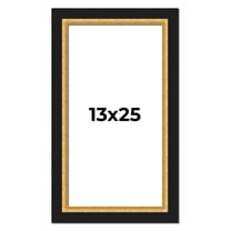 13x25 Frame Gold Real Wood Picture Frame Width 2.25 Inches | Interior Frame Depth 0.5 Inches |