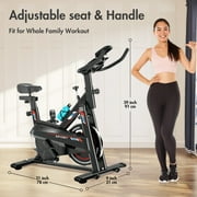 Arcon Exercise Bike, Indoor Cycling Bike, Stationary Bike for Home Cardio Gym with Silent Belt Drive, Workout Bike With Digital Display & Comfortable Seat, Black and Red
