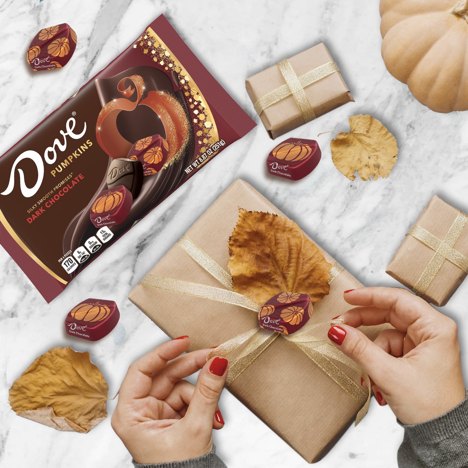 (3 pack) Dove Promises Dark Chocolate Fall Halloween Candy - 8.87 oz