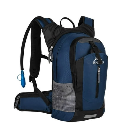 Hydration Daypacks - RUPUMPACK Insulated Hydration Backpack Pack with 2.5L BPA Free Bladder, Lightweight Daypack Water Backpack for Hiking Running Cycling Camping, School Commuter, Fits Men, Women, Kids, 18L Navy Blue