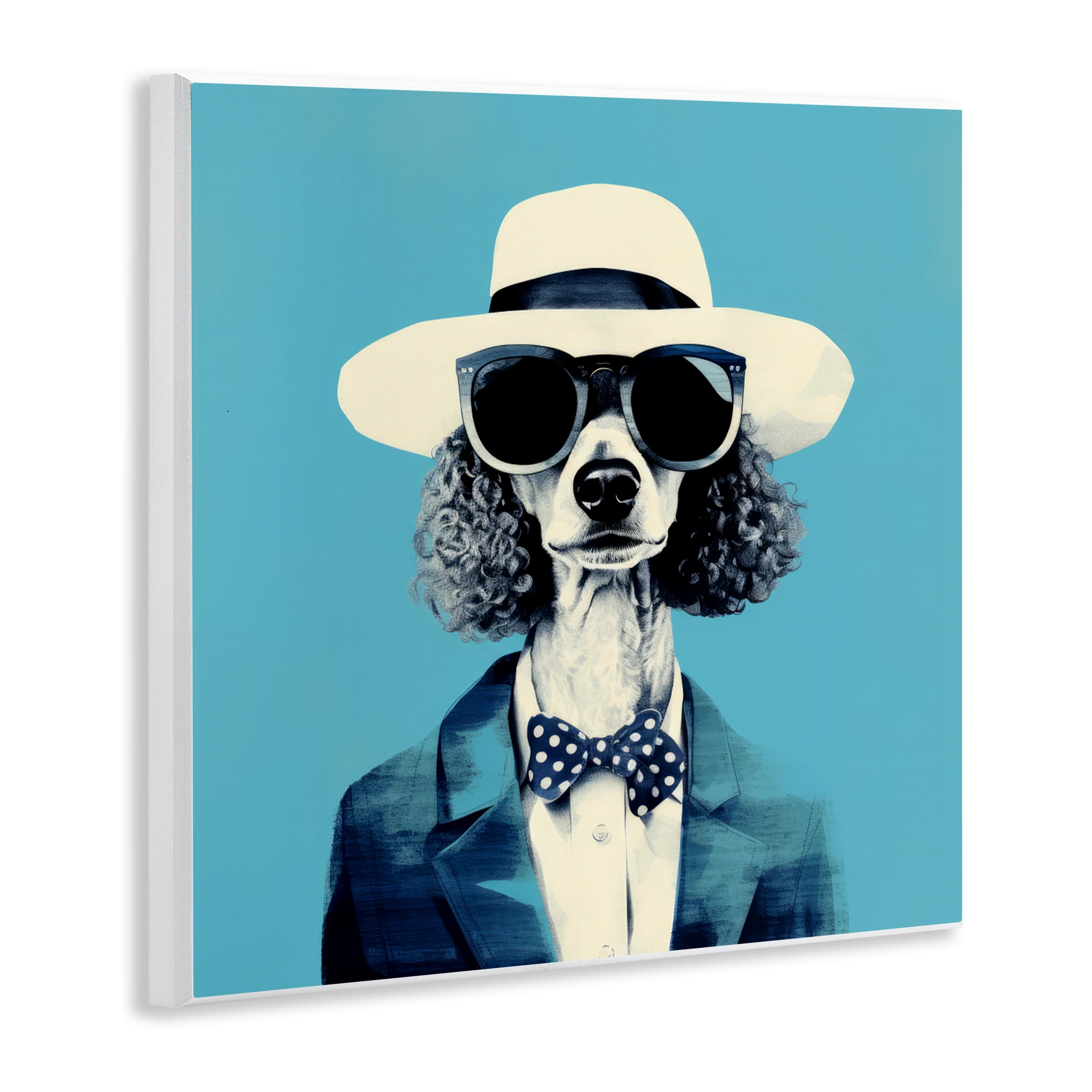 Stupell Industries Canine Cool Retro Outfit Wall Plaque Art, design by Ray Powers