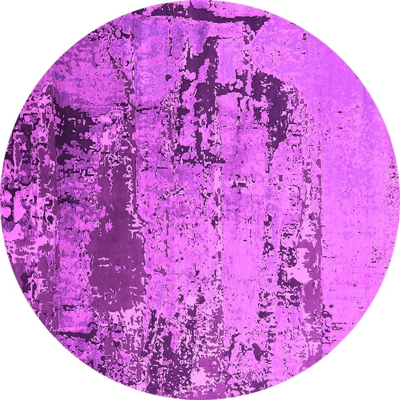 Ahgly Company Indoor Round Oriental Pink Industrial Area Rugs, 5' Round