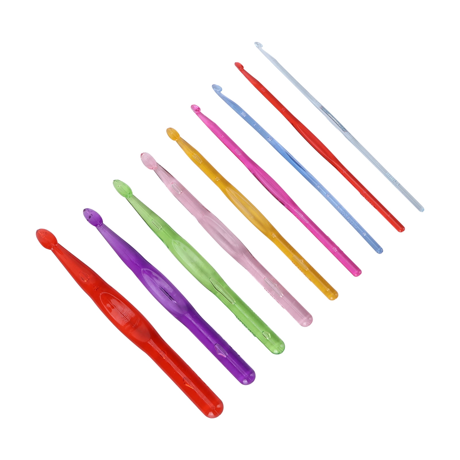 Khall Crochet Kit,9Pcs Crochet Hooks Ergonomic Plastic Multicolor Knitting Tools for Beginners Knitting Lovers,Knitting Needles