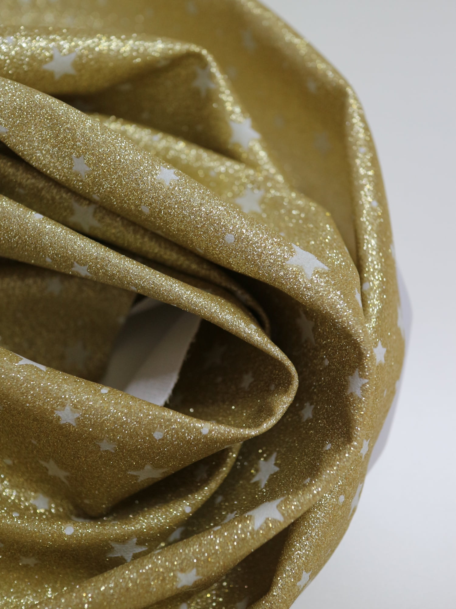 Minerva Glitter Faux Leather Fabric Gold - per yard
