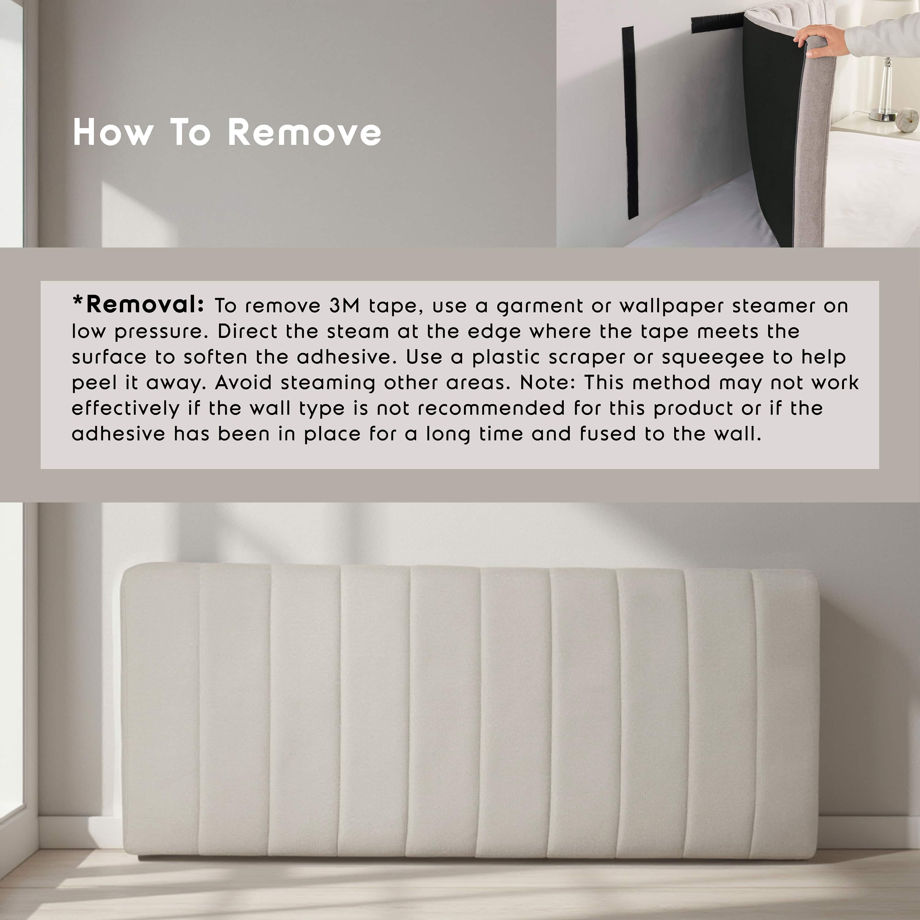 Lammlaoe Full Size Headboard, Upholstered Wall Mounted, Peel and Stick Installation, Sound Reducing 3D Panel Design, Easy Assembly, Linen